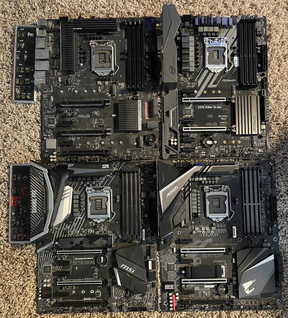 Lot of 4 LGA 1151 Motherboards (see description) - For Parts or Repair