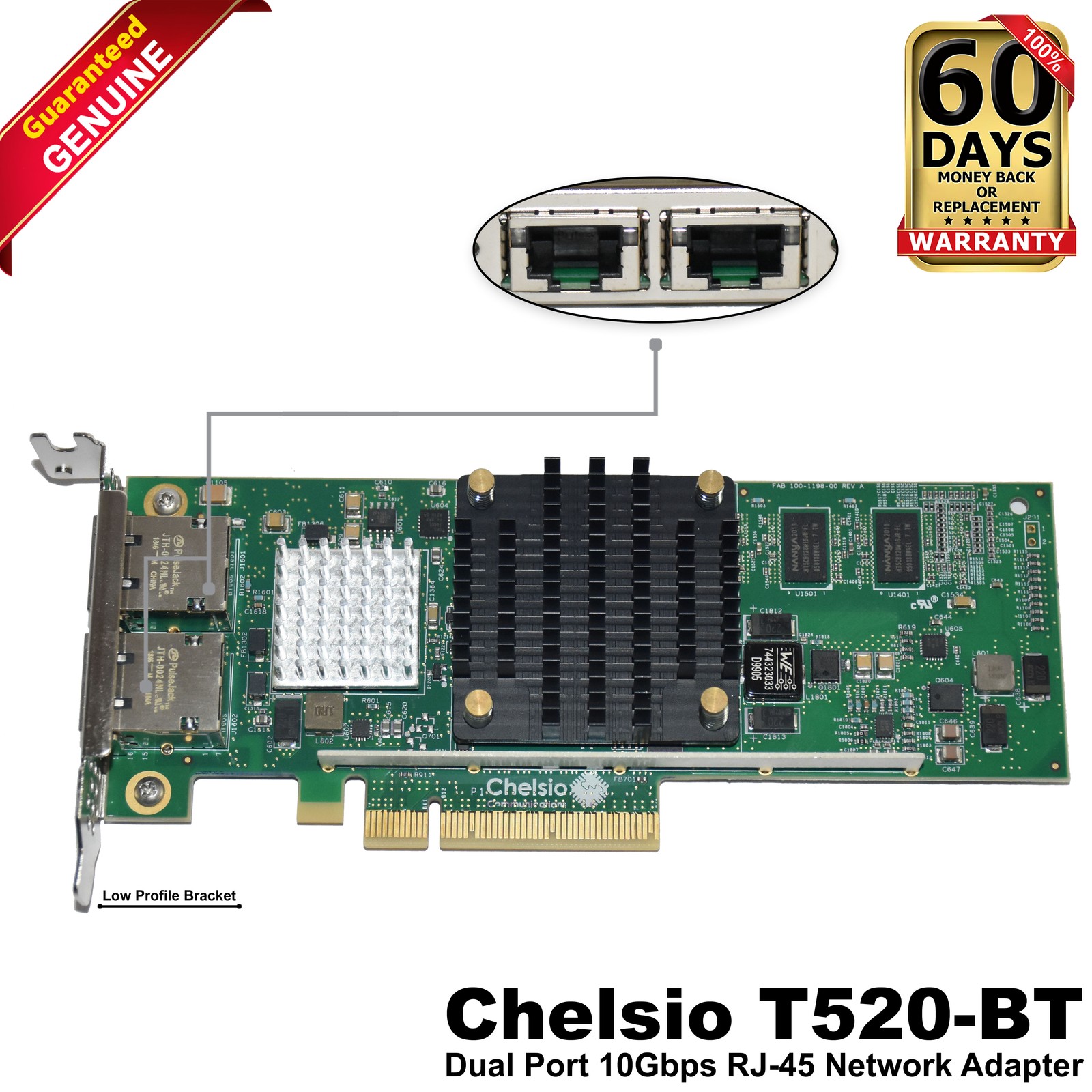 Dell Chelsio T520-BT Dual-Port 10GbE RJ45 PCIe Network Adapter Card PVMTG Dell Chelsio T520-BT Dual-Port 10GbE RJ45 PCIe Network Adapter Card PVMTG