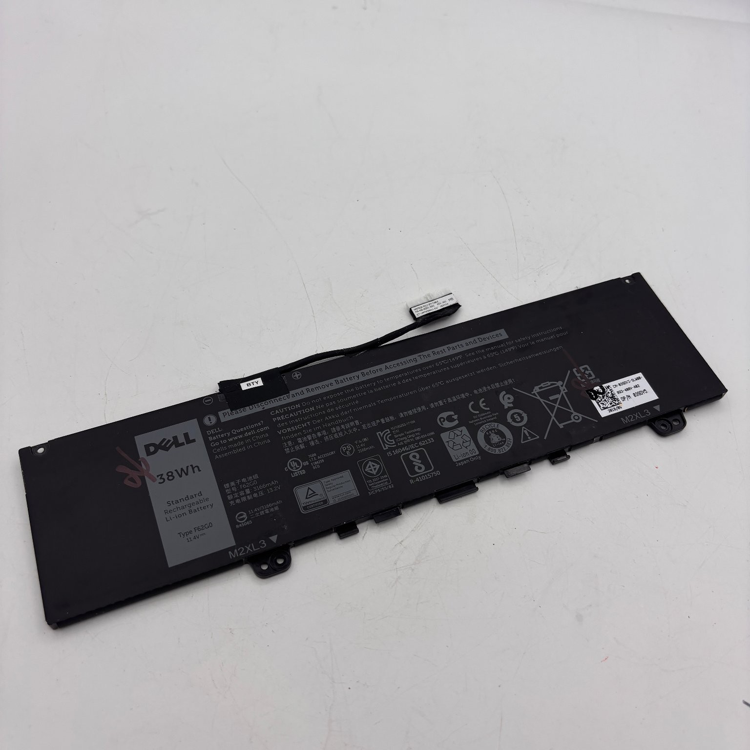 Dell Inspiron 7386 2-in-1 Laptop Battery F62G0 039DY5 38Wh 11.4V Genuine OEM