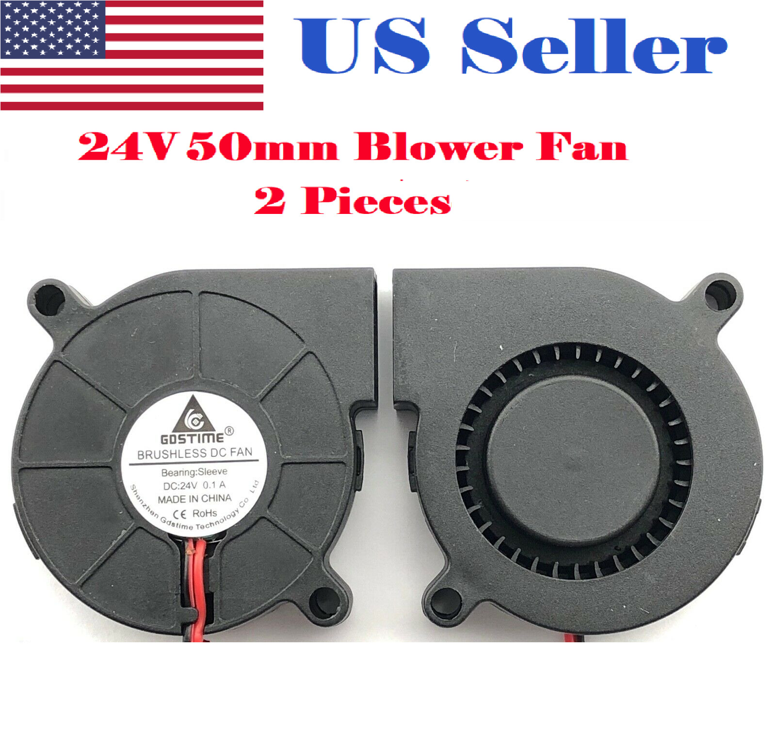2Pcs 24V DC50mm Blowers Cooling Fan 5015 Hotend Extruder For RepRap 3D Printer 2Pcs 24V DC50mm Blowers Cooling Fan 5015 Hotend Extruder For RepRap 3D Printer