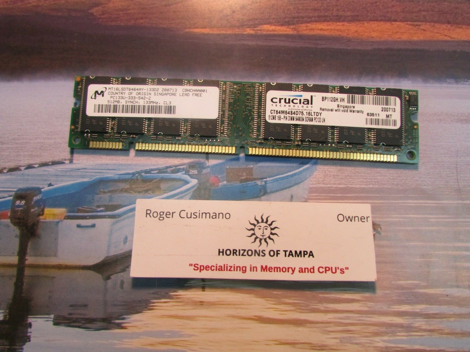 MICRON 512MB 133 RAM 133 168PIN MT16LSDT6464AY-133D2 MICRON 512MB 133 RAM 133 168PIN MT16LSDT6464AY-133D2