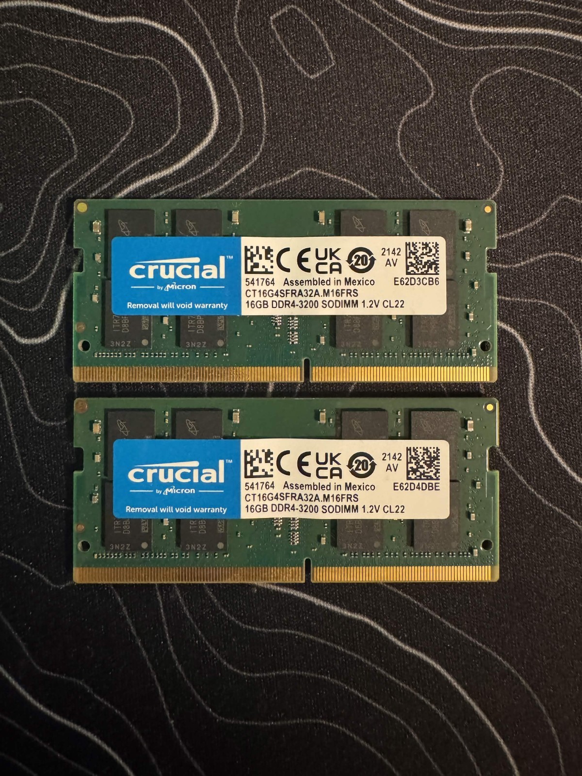 Crucial 32GB Kit (2x16GB) DDR4-3200 PC4-25600 SODIMM Laptop RAM CT16G4SFRA32A Crucial 32GB Kit (2x16GB) DDR4-3200 PC4-25600 SODIMM Laptop RAM CT16G4SFRA32A