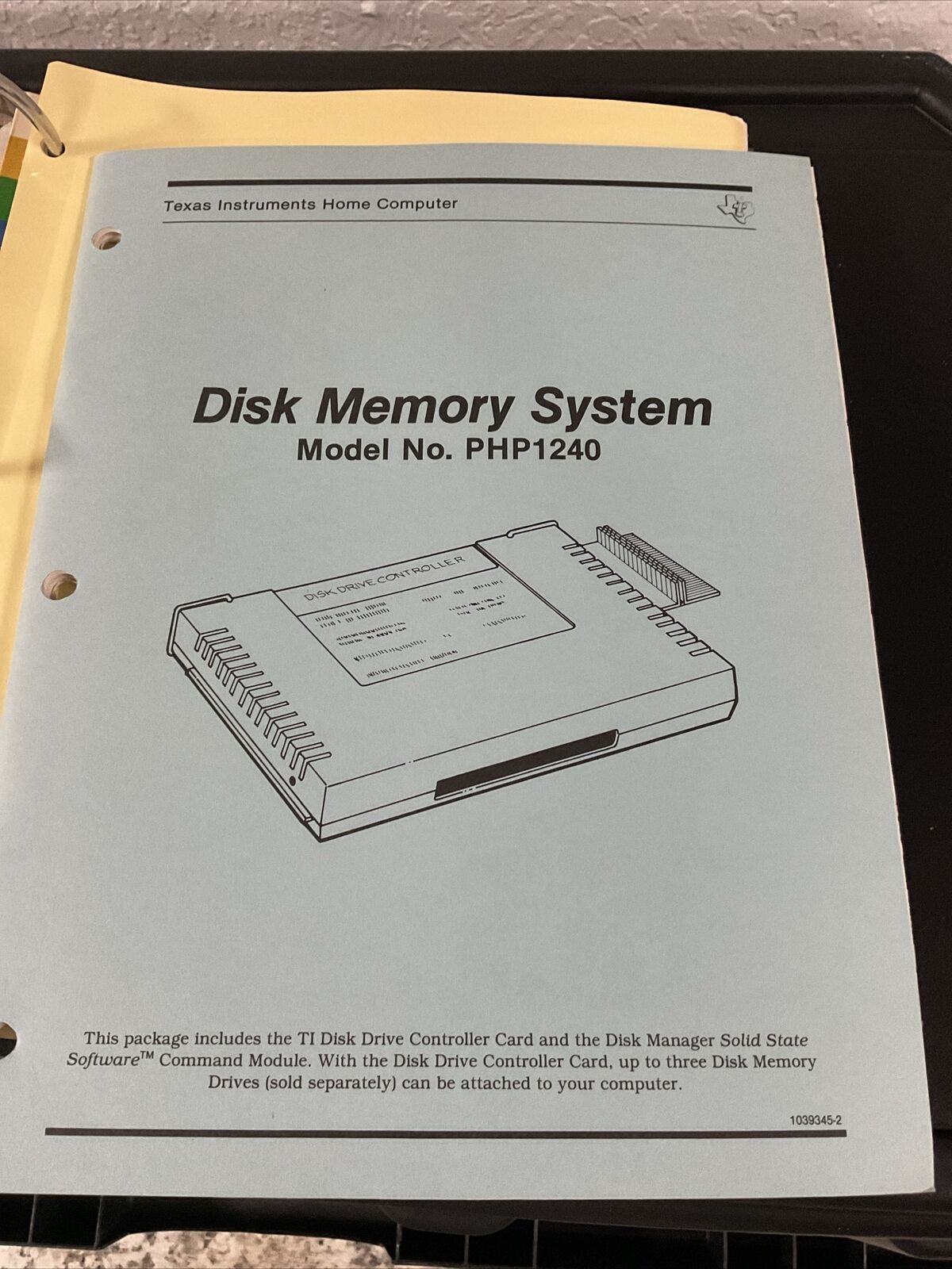 Vintage Texas Instruments Home Computer Disk Memory System Manual Php1240
