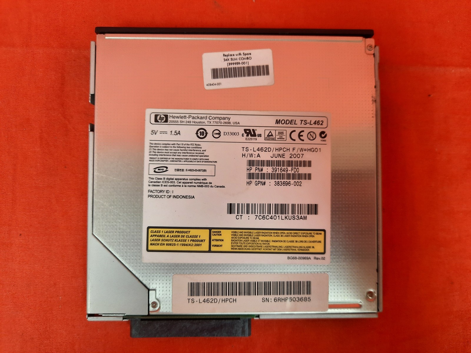 Toshiba Samsung 24X CD-RW 8X Dvd-Rom Notebook IDE Drive TS-L462 Optical 8452 Toshiba Samsung 24X CD-RW 8X Dvd-Rom Notebook IDE Drive TS-L462 Optical 8452