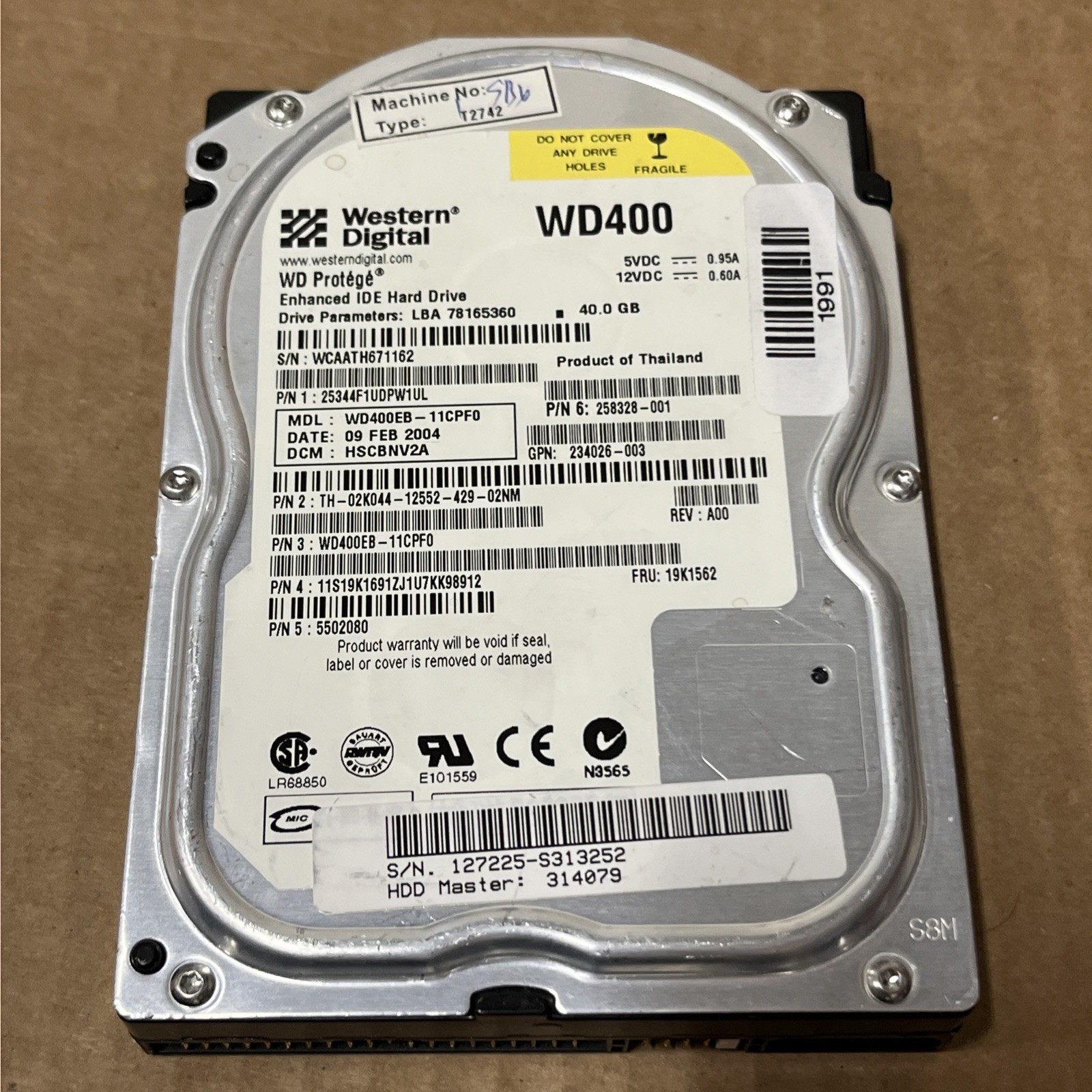 Western Digital 40GB WD400EB-11CPF0 DCM: HSCBNV2A IDE 3.5” Hard Drive HDD Western Digital 40GB WD400EB-11CPF0 DCM: HSCBNV2A IDE 3.5” Hard Drive HDD