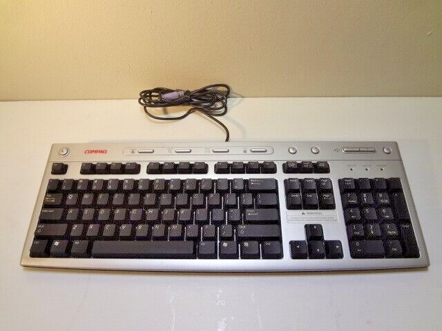 Vintage Compaq 5187-5023 PS/2 Multimedia Keyboard model 5185 Working, GC