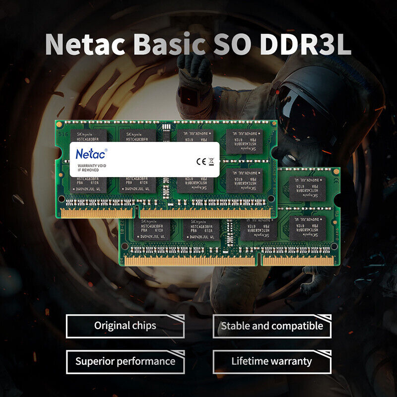 Netac16GB 2 x 8GB PC3-12800 Laptop SODIMM DDR3 1600 Memory RAM PC3L 16G DDR3L