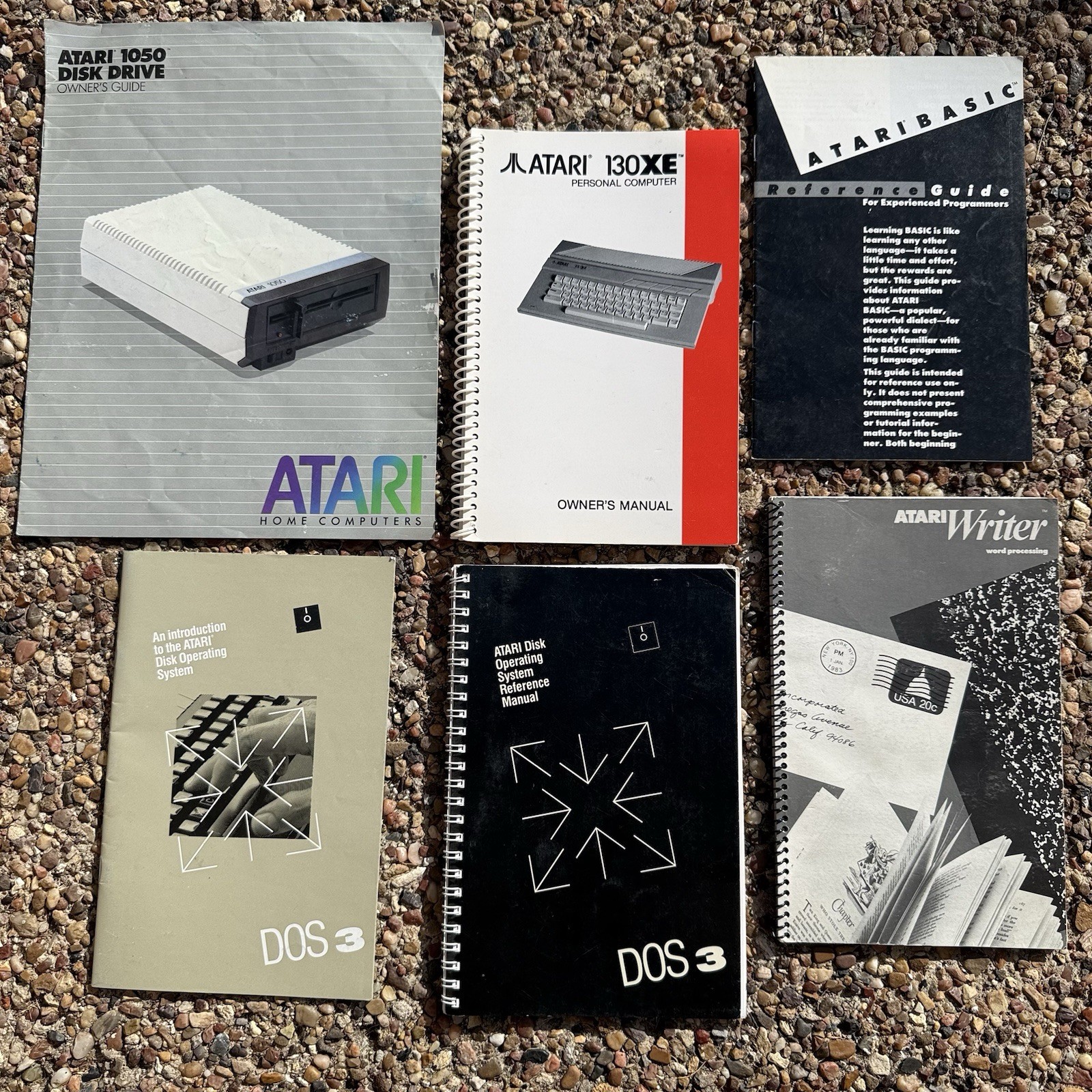 Atari Owner\'s Manuals Lot 130XE 1050 DOS 3 BASIC AtariWriter Vintage 6-Piece Atari Owner\'s Manuals Lot 130XE 1050 DOS 3 BASIC AtariWriter Vintage 6-Piece