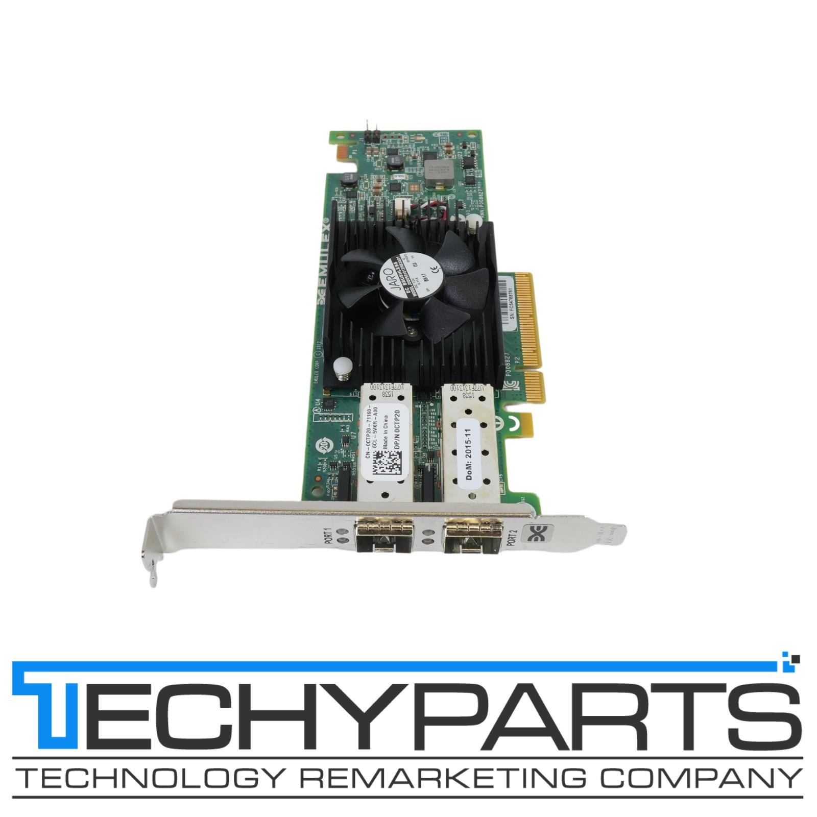 Dell CTP20 Emulex OneConnect OCe14102-U1-D 2-Port 10GbE SFP+ PCI-E 3.0 x8 CNA Dell CTP20 Emulex OneConnect OCe14102-U1-D 2-Port 10GbE SFP+ PCI-E 3.0 x8 CNA