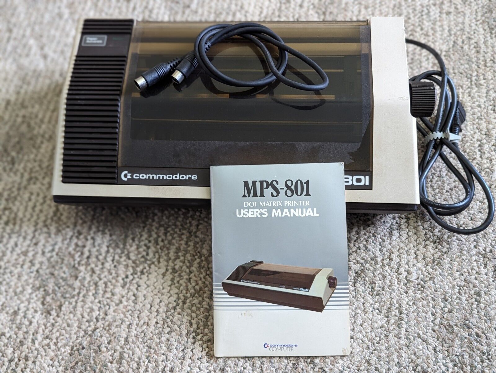 Vintage Commodore MPS801 Matrix Printer W/ Manual **POWERS UP**