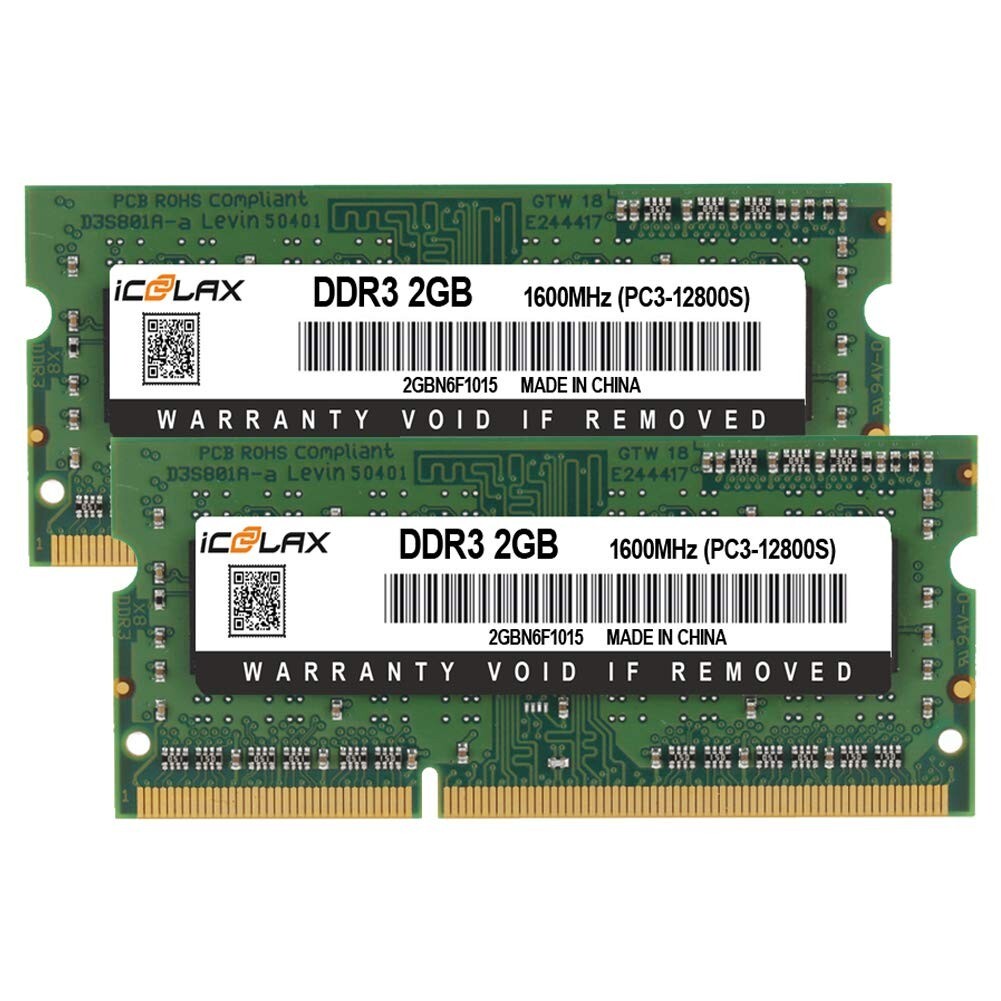2 X 2GB 12800s RAM sticks - 4GB RAM total - Various Brands - For Laptops 204-Pin 2 X 2GB 12800s RAM sticks - 4GB RAM total - Various Brands - For Laptops 204-Pin