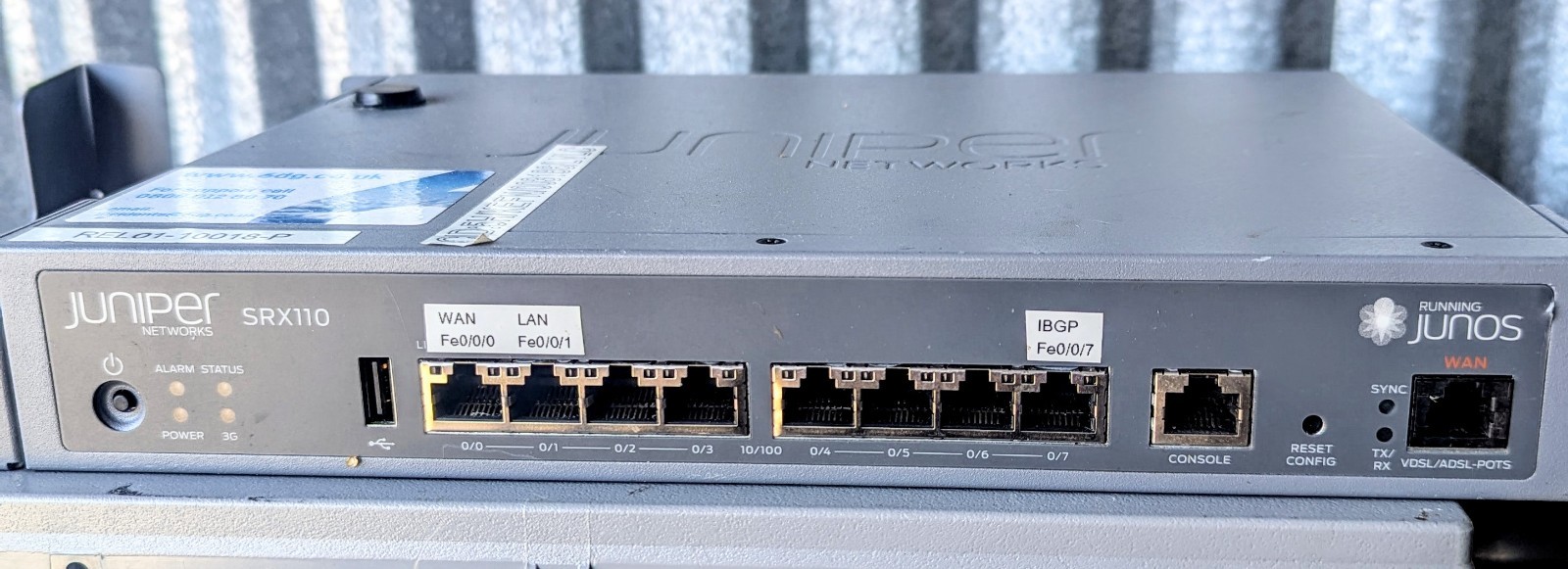 Pre-Owned Grey Juniper Networks SRX110 Running Junos no power adapter Pre-Owned Grey Juniper Networks SRX110 Running Junos no power adapter