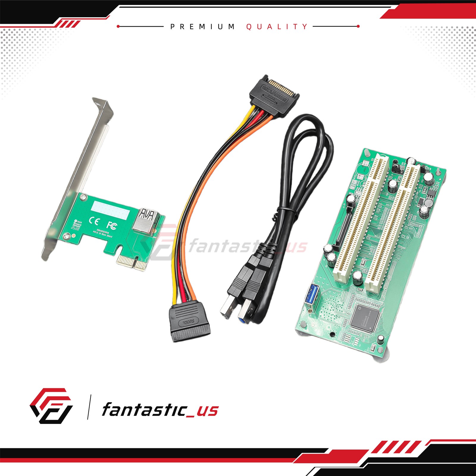 PCI-Express PCI-e to PCI Adapter Card PCIe to Dual Pci Slot Expansion Card US PCI-Express PCI-e to PCI Adapter Card PCIe to Dual Pci Slot Expansion Card US
