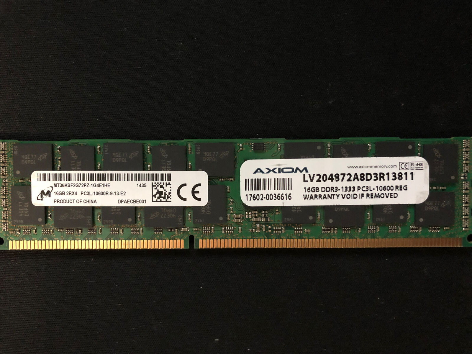 16GB MICRON MT36KSF2G72PZ-1G4E1HE DDR3-1333 PC3L-10600 ECC/REG RAM