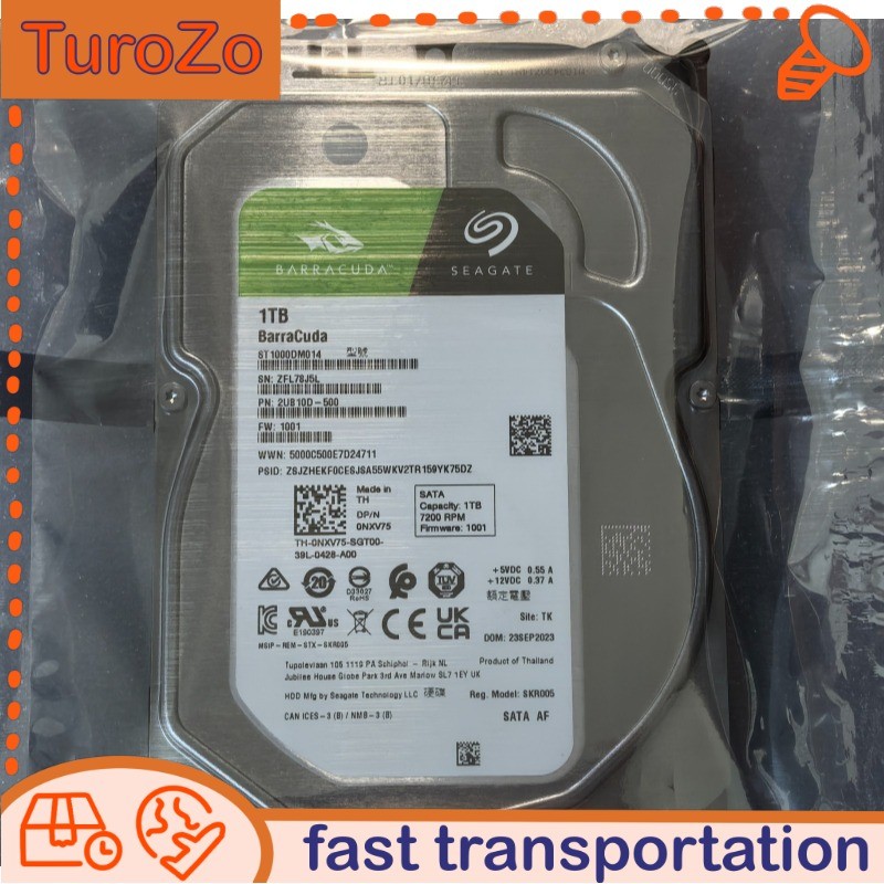 ST1000DM014 Seagate BarraCuda 1TB 7200RPM 64MB Cache SATA 3.5 HDD Hard Drive ST1000DM014 Seagate BarraCuda 1TB 7200RPM 64MB Cache SATA 3.5 HDD Hard Drive