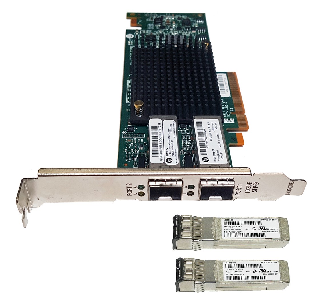 HP 557SFP+ Dual Port 10G PCIe x8 Server Adapter 788991-001 792834-001 FP 2x GBIC HP 557SFP+ Dual Port 10G PCIe x8 Server Adapter 788991-001 792834-001 FP 2x GBIC