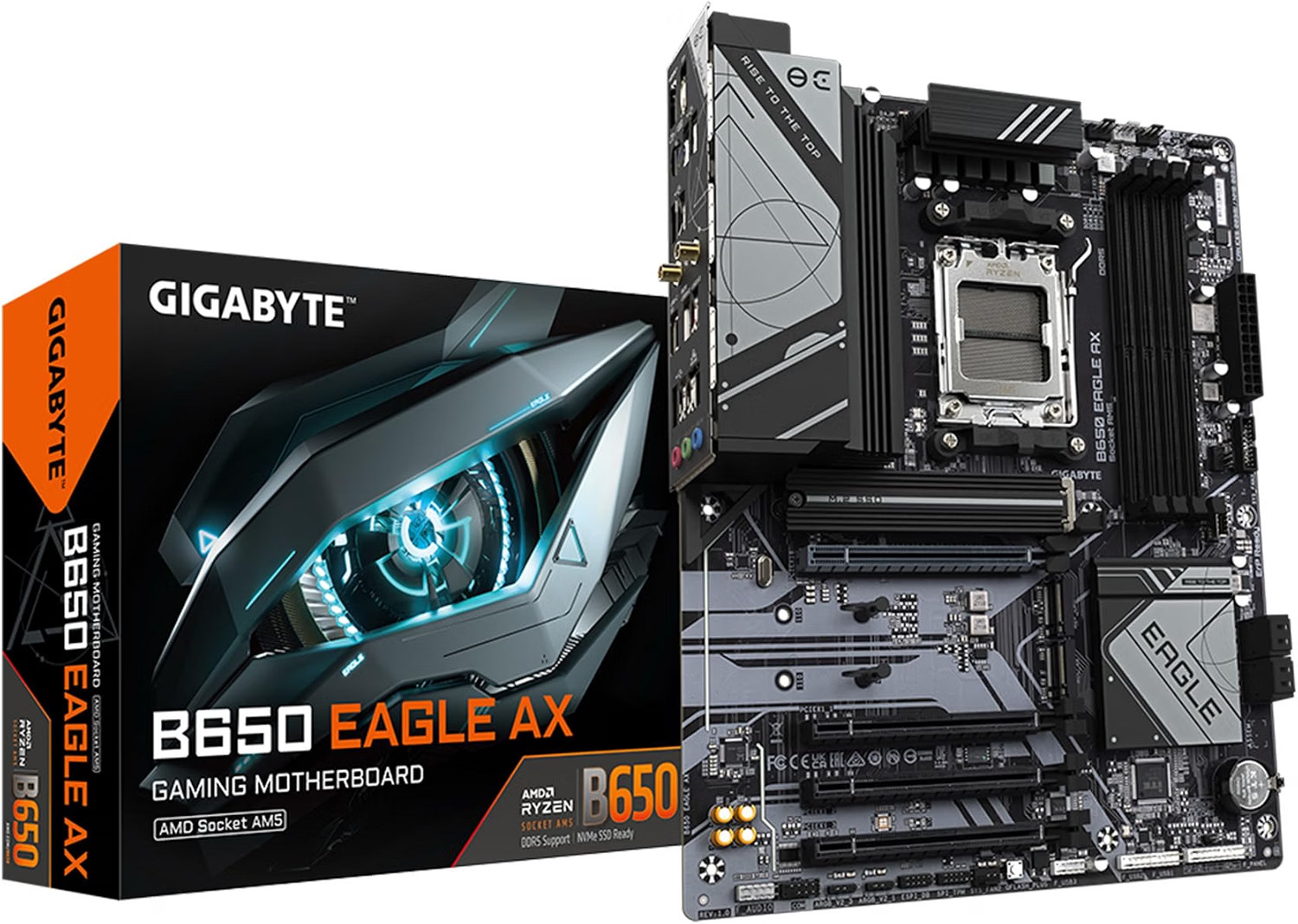 B650 Eagle AX AM5 LGA 1718 ATX Motherboard, DDR5, Triple M.2 Slots B650 Eagle AX AM5 LGA 1718 ATX Motherboard, DDR5, Triple M.2 Slots
