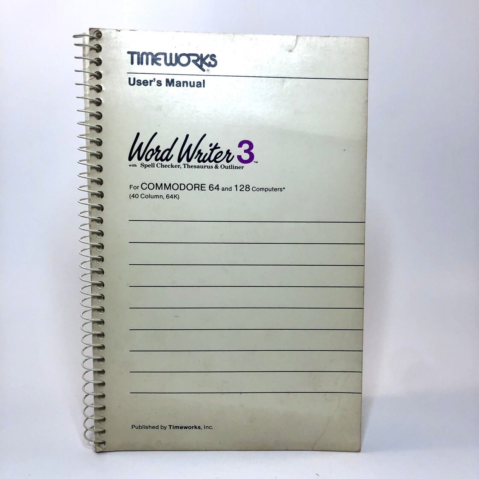 Vintage 1982 Timeworks User\'s Manual Word Writer 3 for Commodore 64 & 128