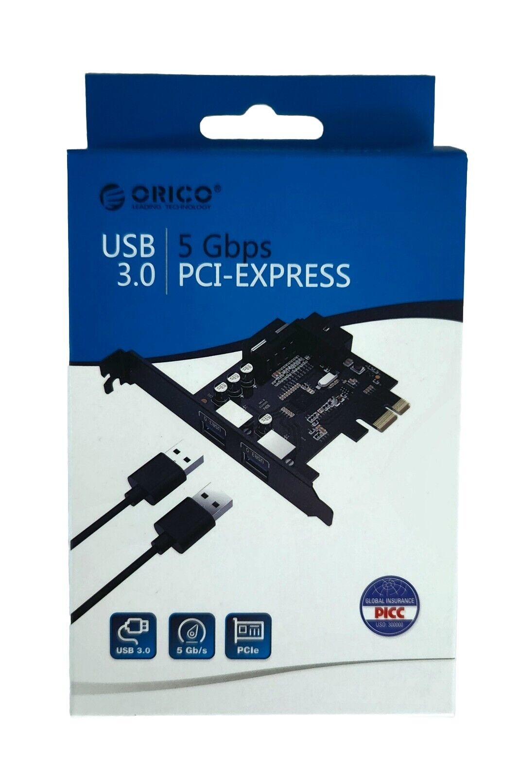 ORICO 2 Port PCI-E to USB 3.0 PCI Express Expansion Card Adapter Hub VIA 5Gbps