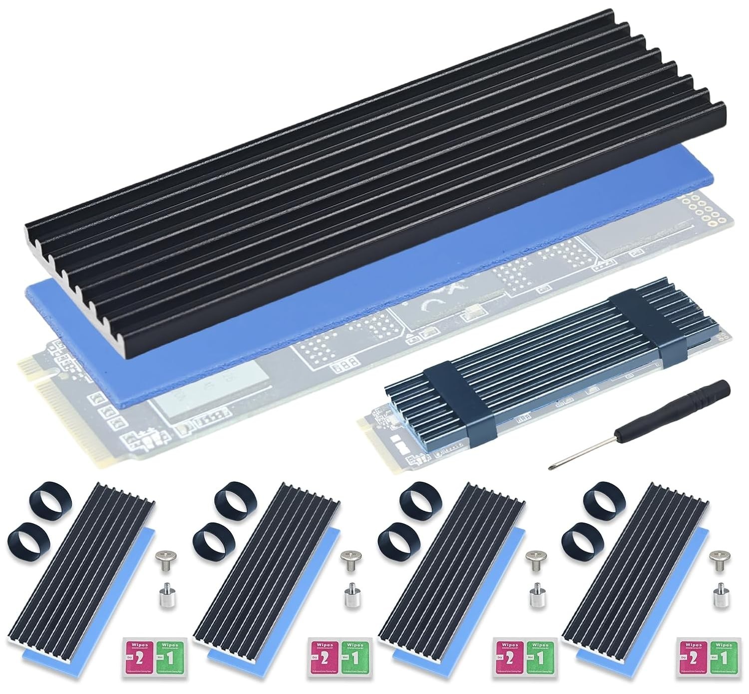 5 Pack SSD Heat Sink Cooler for 2280 SSD, nvme Heatsink with Thermal Silicone 5 Pack SSD Heat Sink Cooler for 2280 SSD, nvme Heatsink with Thermal Silicone