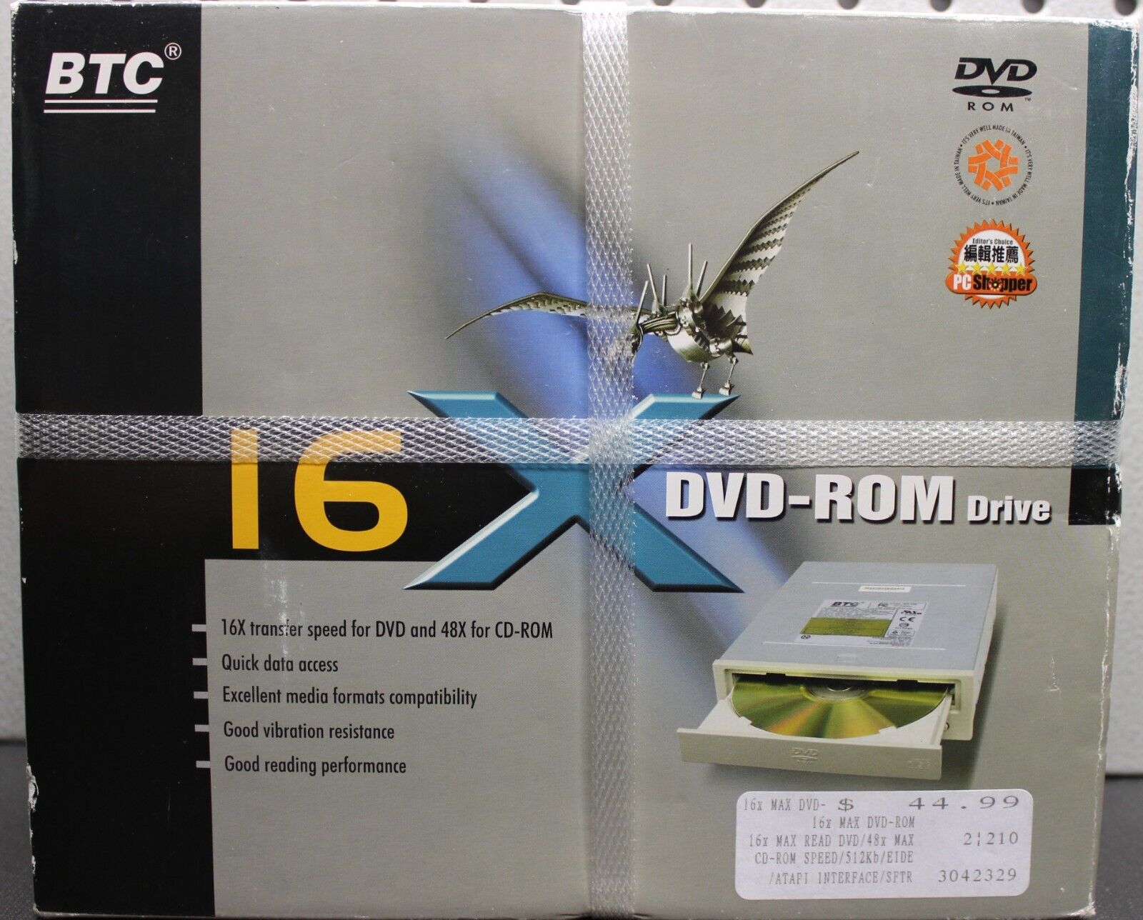 BTC  16x Internal DVD-ROM Drive ATPI Beige (km)