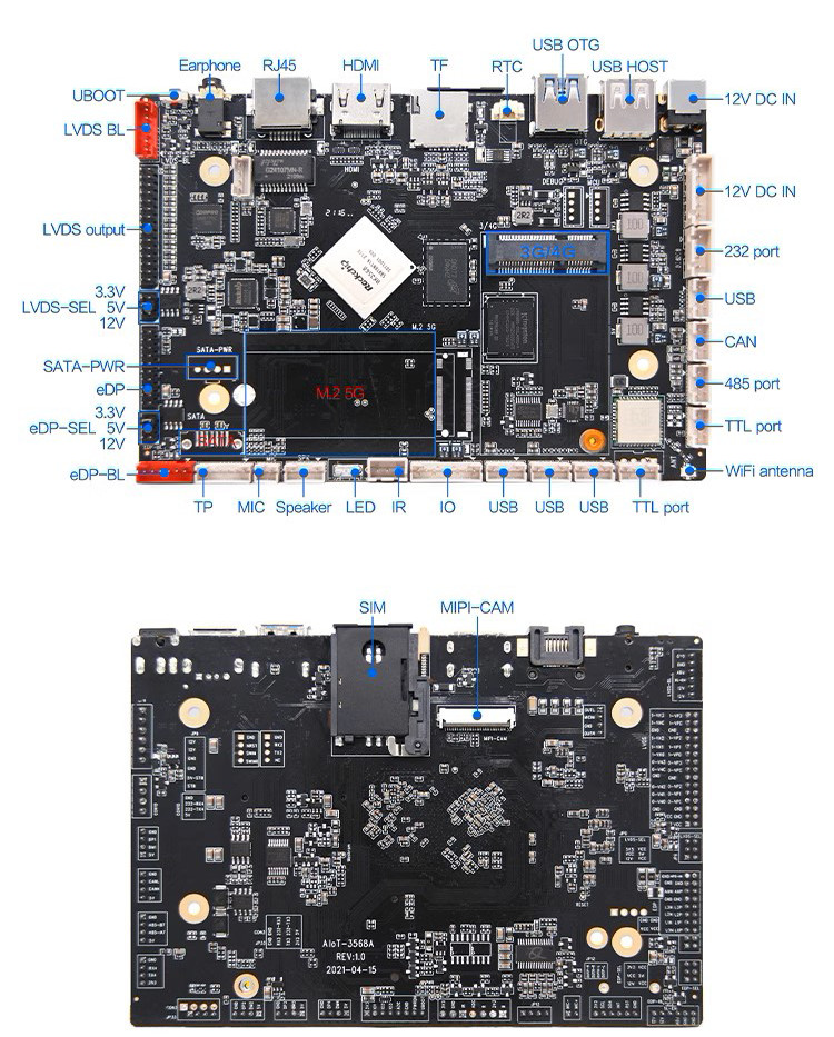 AloT-3568A Industrial Board | 4K Video | 6 USB | RS232/485 | M.2 5G | HDMI AloT-3568A Industrial Board | 4K Video | 6 USB | RS232/485 | M.2 5G | HDMI