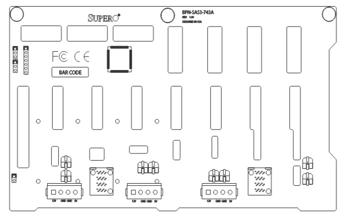 Supermicro BPN-SAS3-743A 8-port 4U 3.5-inch SAS3/SAS2/SATA3 12Gbps backplane Supermicro BPN-SAS3-743A 8-port 4U 3.5-inch SAS3/SAS2/SATA3 12Gbps backplane