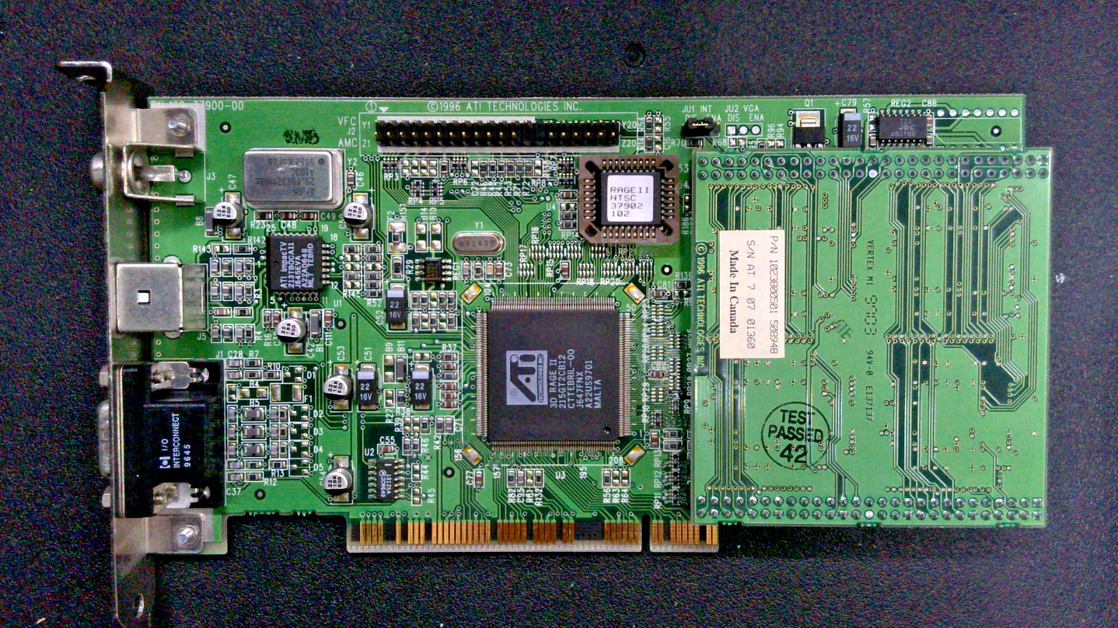 Vintage 1996 ATi Xpression+ PC2TV 3D Rage II 8MB VGA, Composite, S-Video PCI Vintage 1996 ATi Xpression+ PC2TV 3D Rage II 8MB VGA, Composite, S-Video PCI