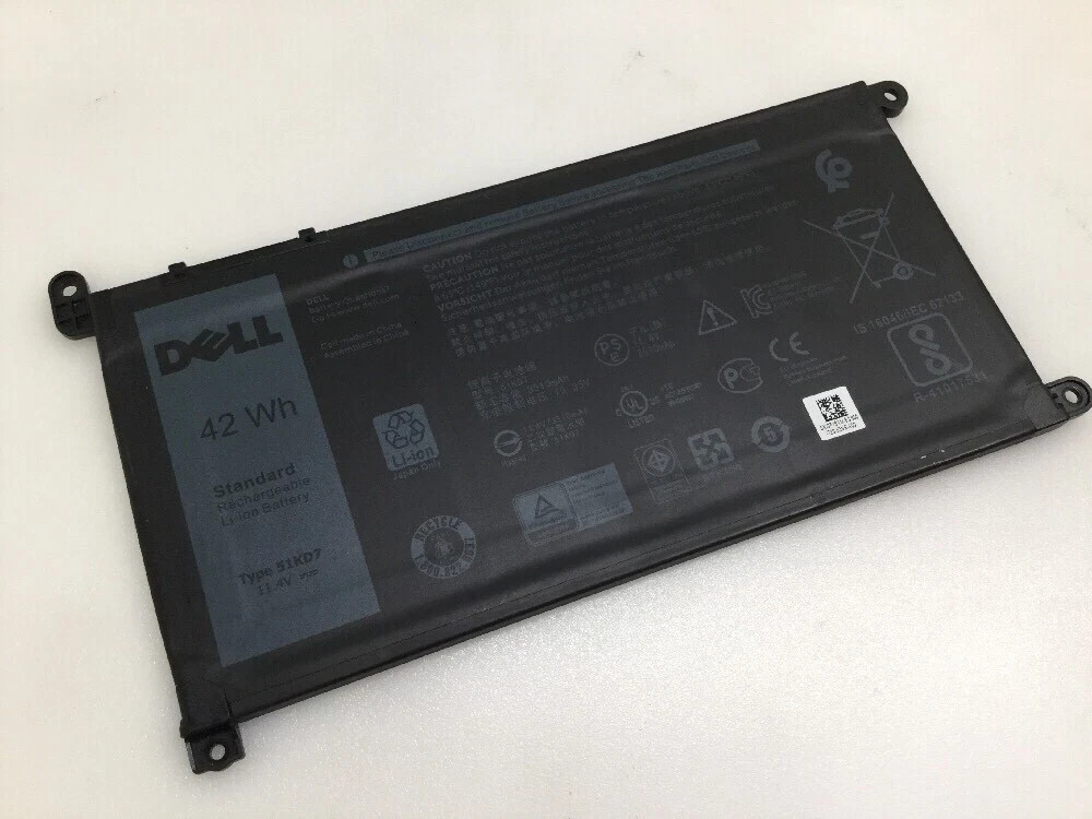 Genuine Battery for Dell 3189 3100 5190 3180 3181 Laptop, 42Wh 11.4V, Type 51KD7