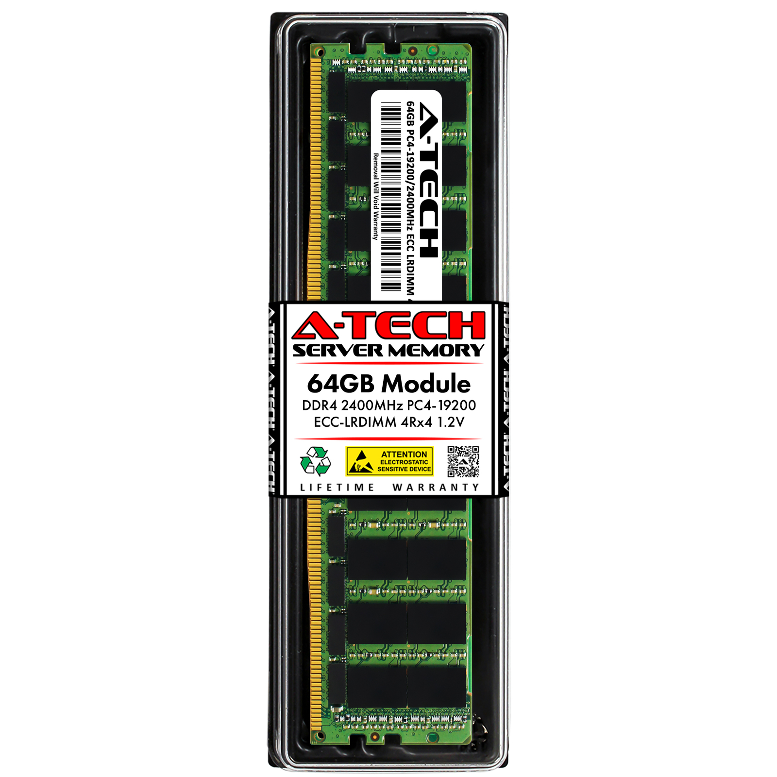A-Tech 64GB 4Rx4 PC4-19200 DDR4 2400 ECC Load Reduced LRDIMM Server Memory RAM A-Tech 64GB 4Rx4 PC4-19200 DDR4 2400 ECC Load Reduced LRDIMM Server Memory RAM