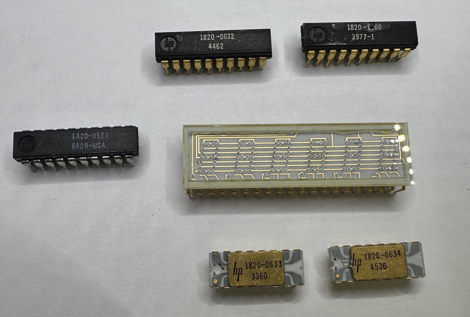 LOT 6pcs MIXED VINTAGE HP DOT MATRIX, SPIDER LEADS IC GOLD LEGS, ETC, UNTESTED, LOT 6pcs MIXED VINTAGE HP DOT MATRIX, SPIDER LEADS IC GOLD LEGS, ETC, UNTESTED,