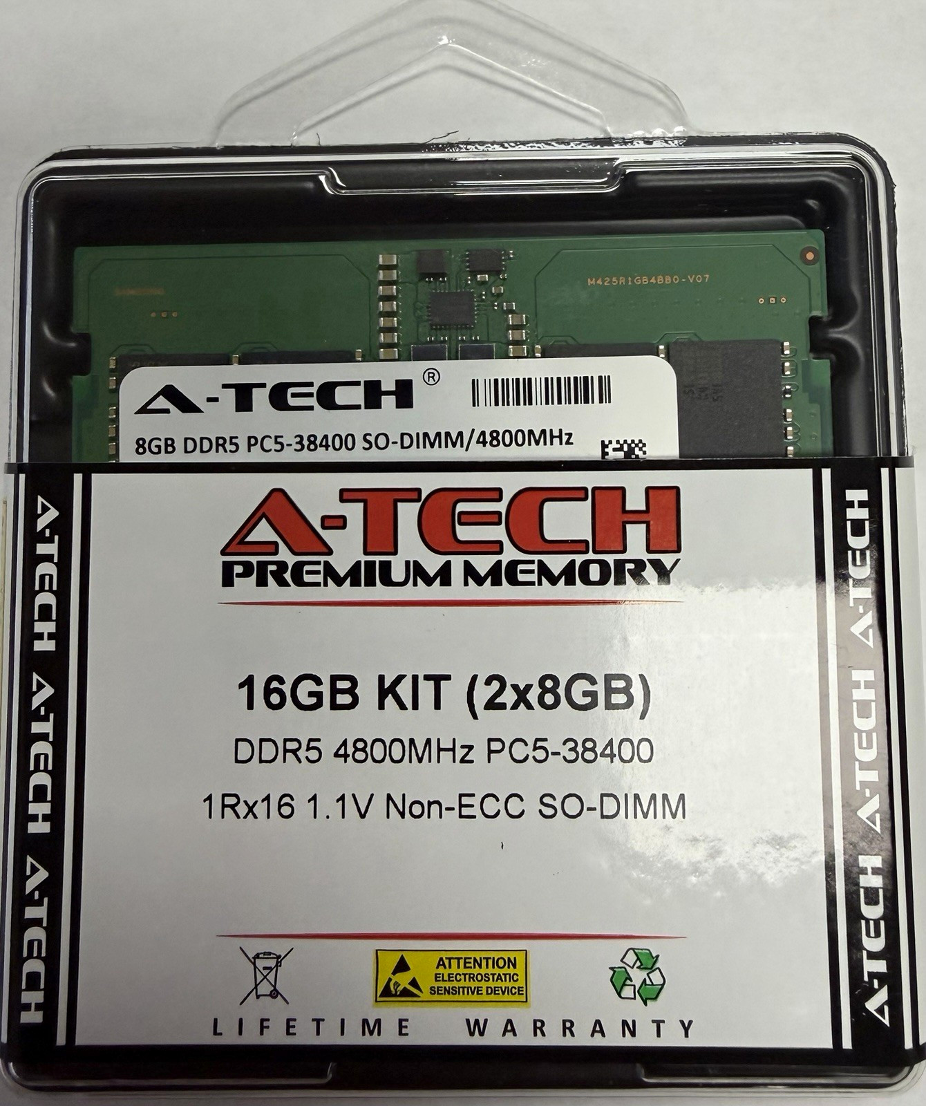 A-Tech 16GB (2x8GB) DDR5-4800 PC5-38400 SO-DIMM 262-Pin Non-ECC A-Tech 16GB (2x8GB) DDR5-4800 PC5-38400 SO-DIMM 262-Pin Non-ECC