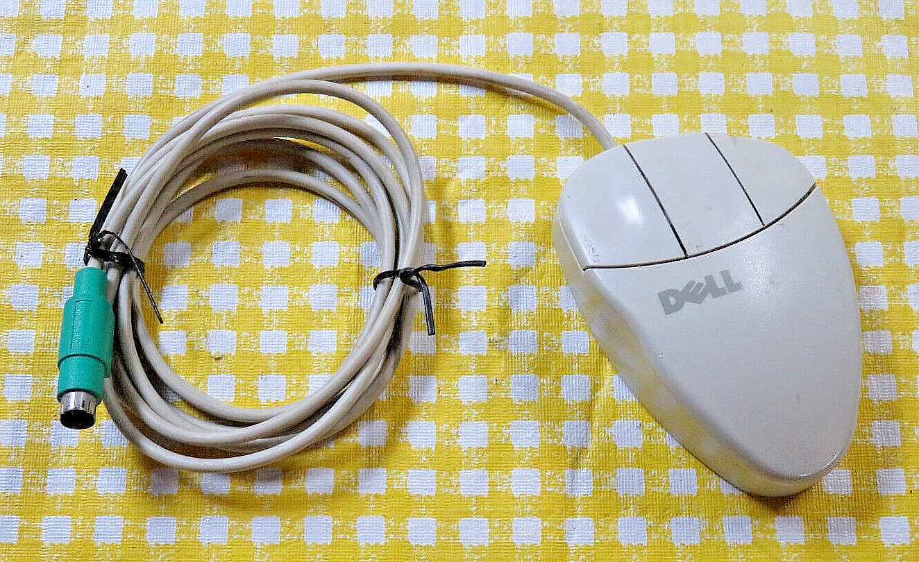 Vintage Dell Logitech Mouseman M-S38 PS2 Mechanical Ball Mouse, Cleaned & Tested