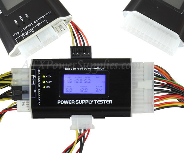 LCD PC Power Supply Tester 20/24 pin 4 SATA HDD Testers