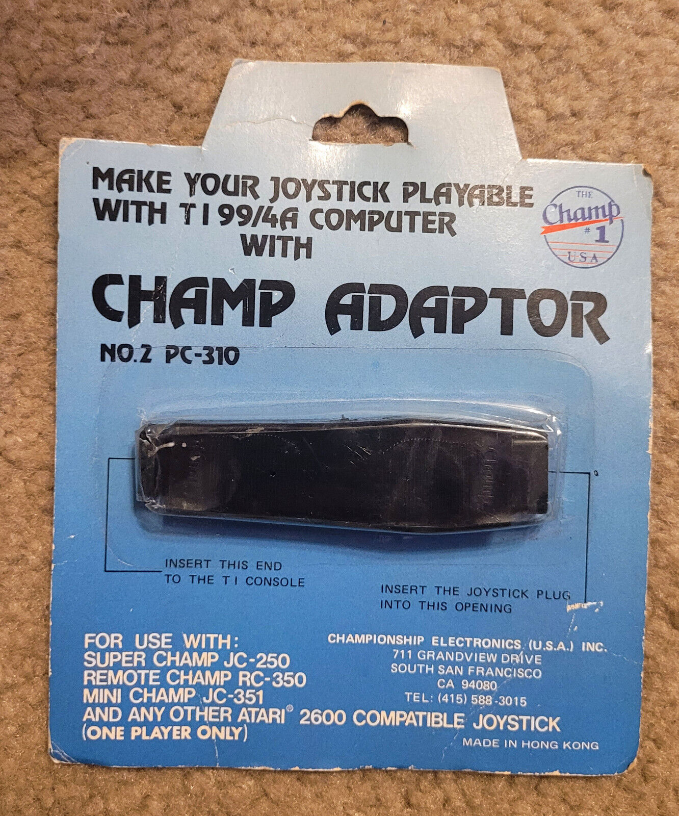 Champ Adaptor Atari 2600 Joystick to TI 99/4a Adapter NOS