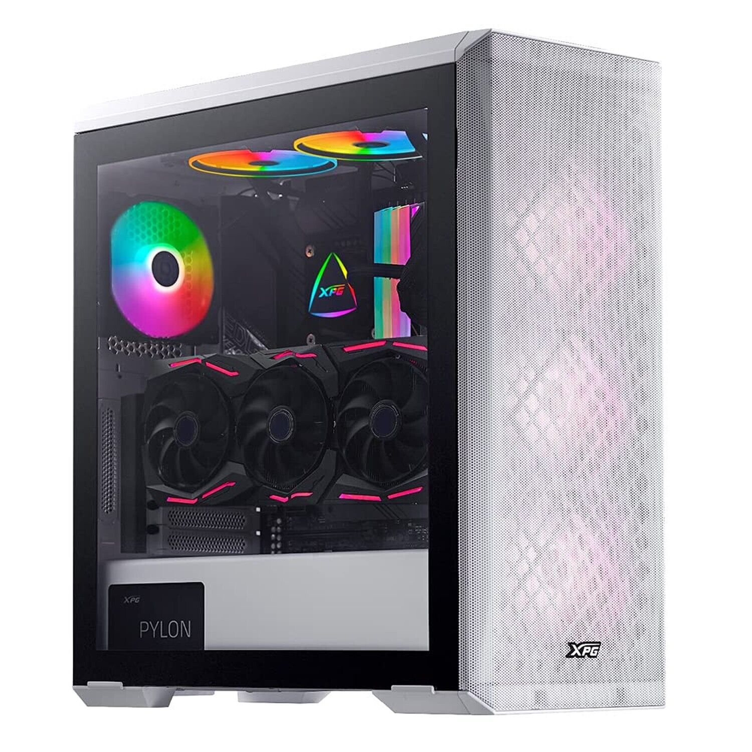 XPG Defender Mid-Tower ATX MESH Front Panel Efficient Airflow Tempered Glass ...