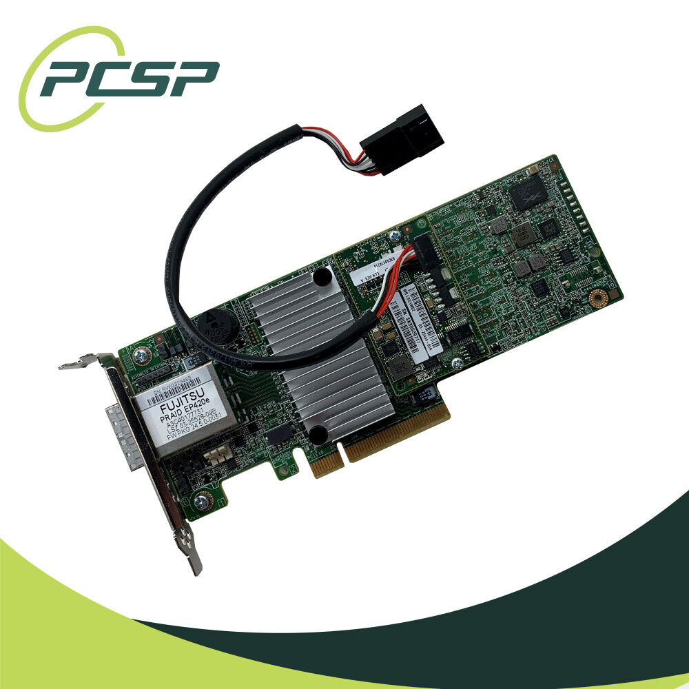 Fujitsu EP420e 03-25528-09B 8-Port 12GB RAID Controller w/ Cable Low Profile