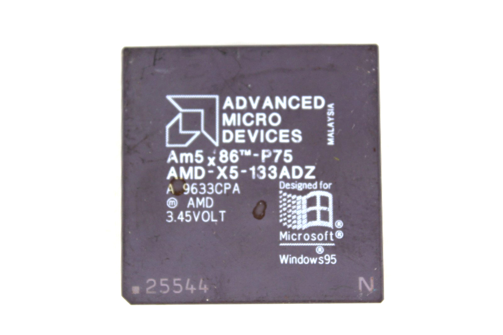 Vintage Advanced Micro Devices AM5x86-P75 AMD-X5-133ADZ Socket 3 Computer CPU Vintage Advanced Micro Devices AM5x86-P75 AMD-X5-133ADZ Socket 3 Computer CPU