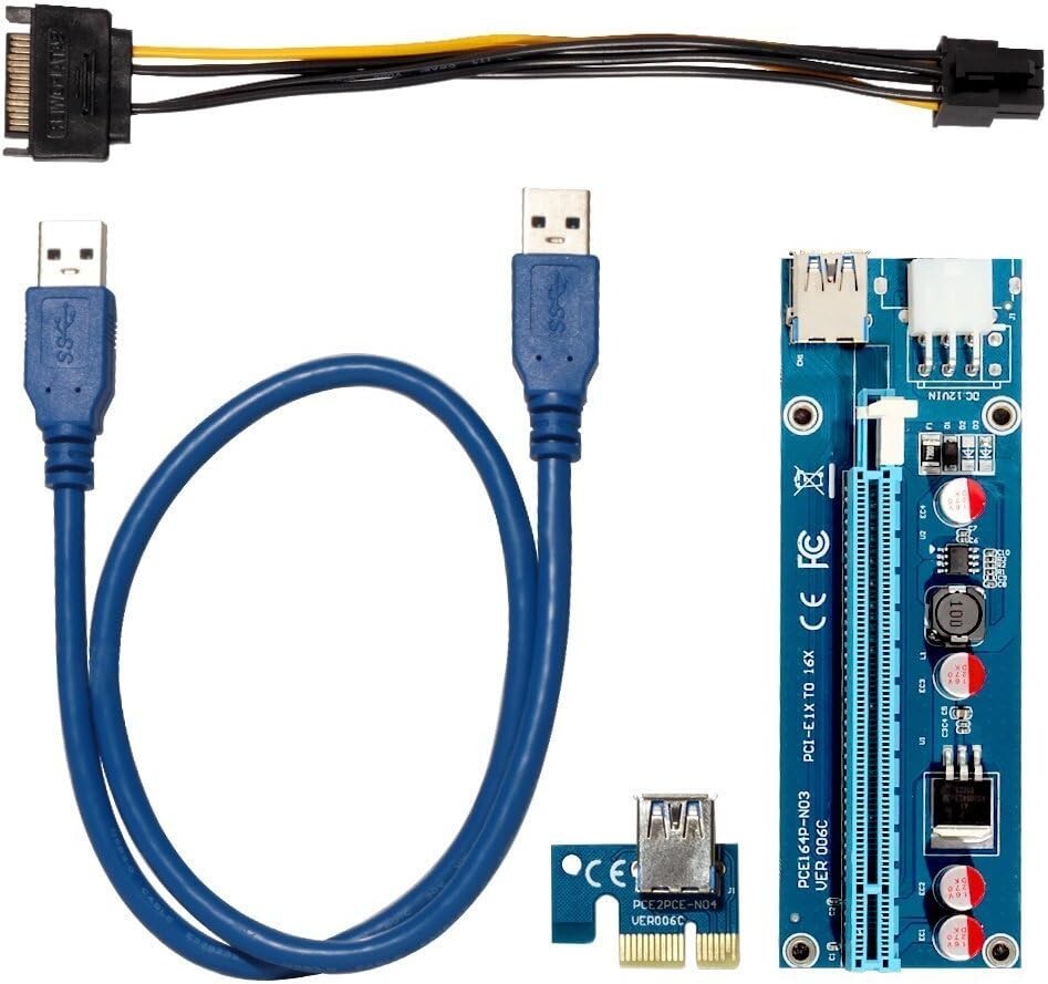 6 Pack PCIe GPU Riser Adapter Card PCI Express 1X to 16X Extender 6 Pack PCIe GPU Riser Adapter Card PCI Express 1X to 16X Extender