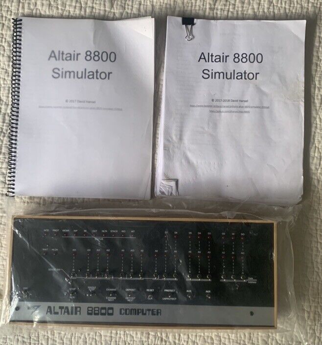 MITS Altair 8800 Computer Bamboo Reproduction Untouched W/ Simulator Manuals