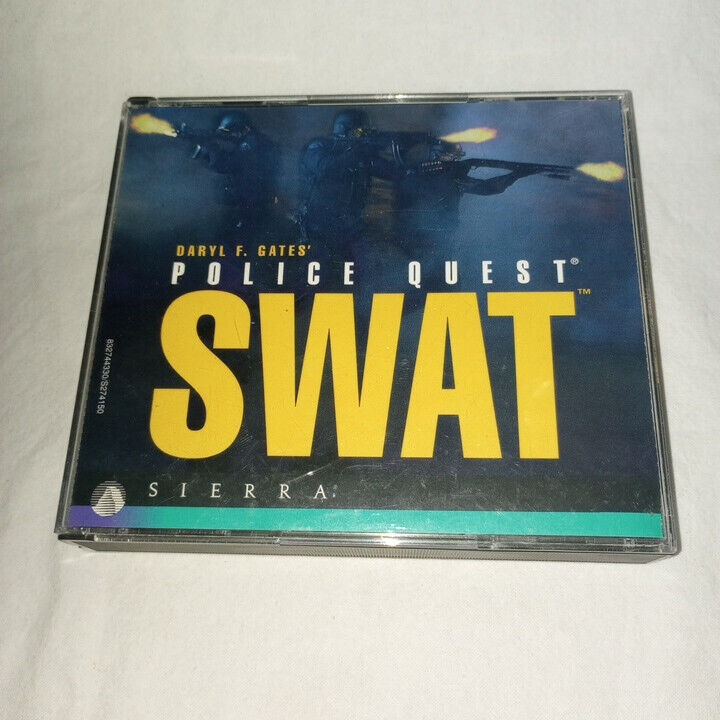 Vintage Daryl F Gates Police Quest: SWAT PC computer game 1995 Sierra 4 disc