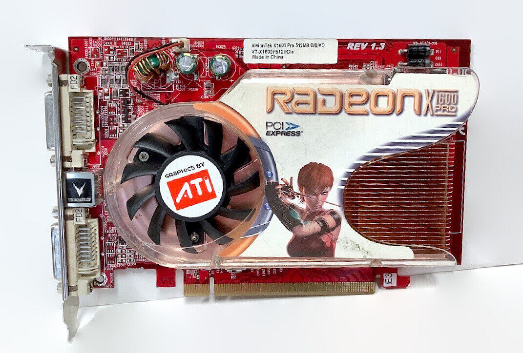VisionTek 400112 ATI Radeon X1600 PRO PCIe 512MB DDR2 VGA Video Graphics Card
