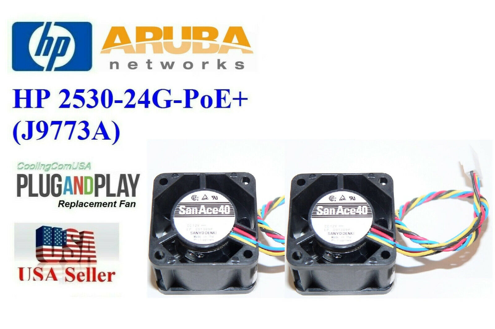 2x New Replacement Fans for Aruba HP 2530-24G-PoE+ (J9773A)