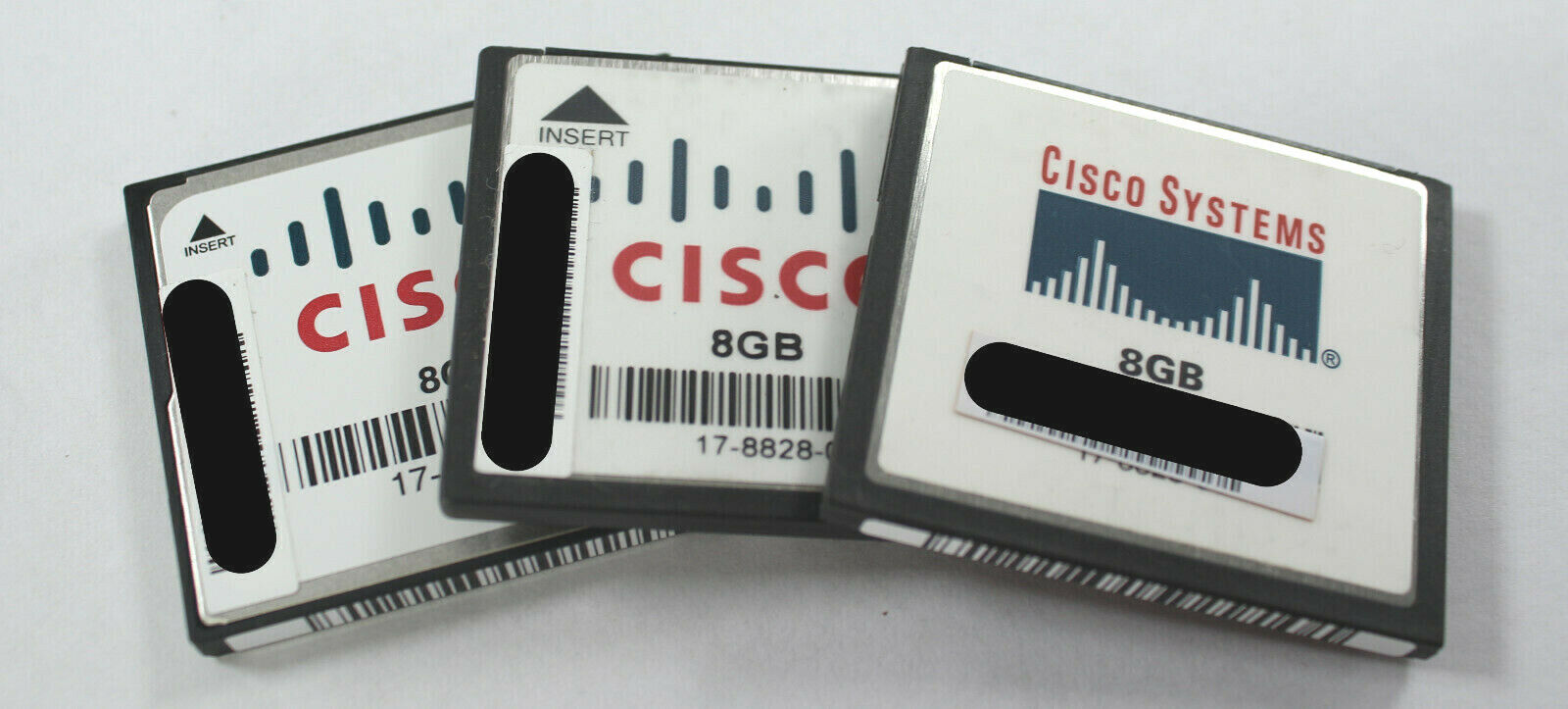 Lot of 3 CISCO 17-8828-01 mixed revisions 8Gb Compact Flash Memory Log Flash