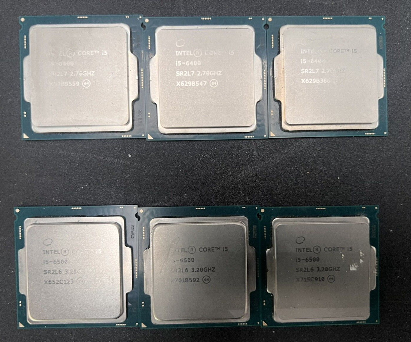 LOT OF 6 - Intel Core i5 6th Gen 3xi5-6400 + 3xi5-6500 CPUs
