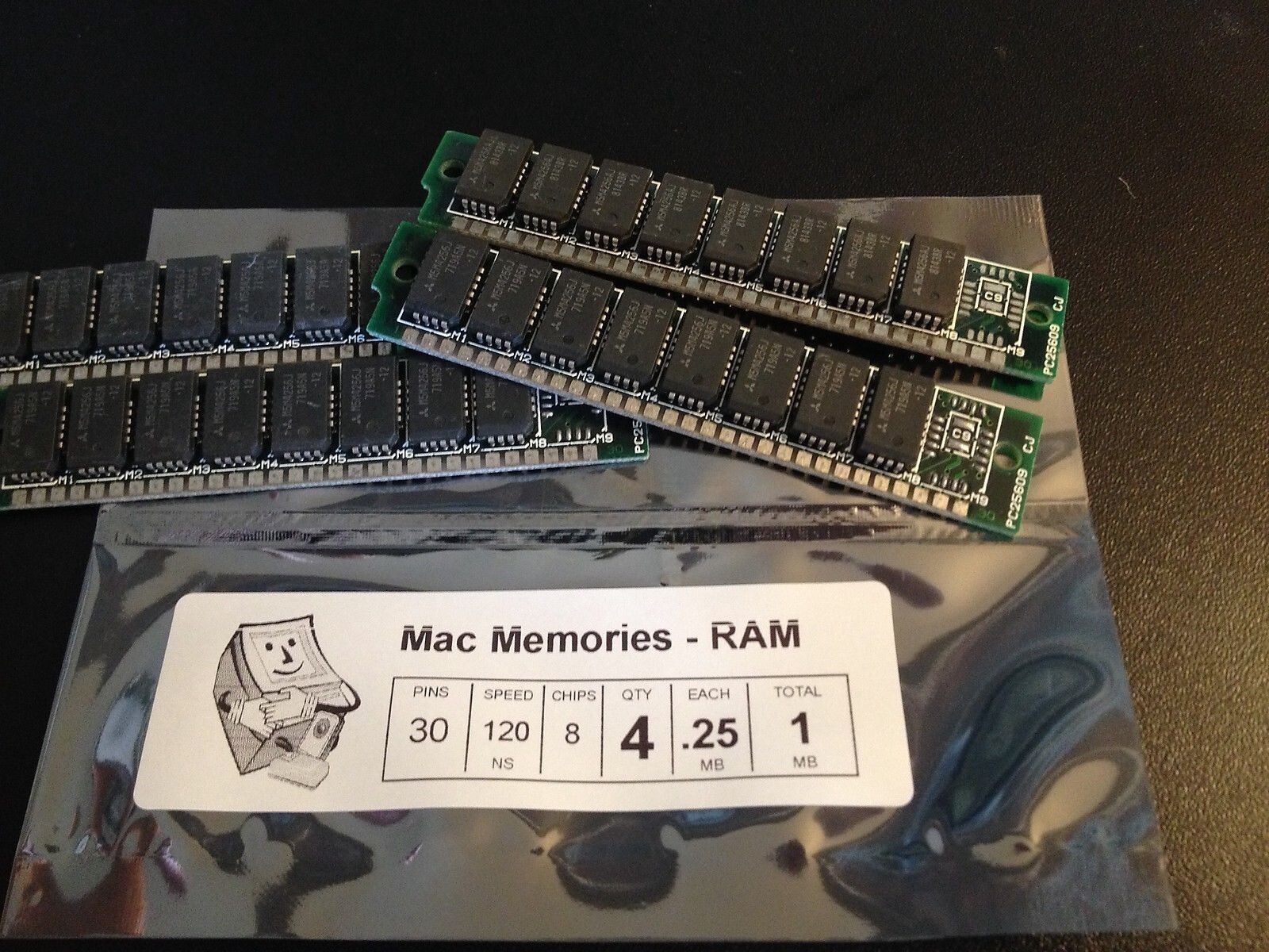 4x 256KB 30-Pin 120ns Non-Parity SIMM Vintage Mac PC Atari Memory 1MB RAM Set 4x 256KB 30-Pin 120ns Non-Parity SIMM Vintage Mac PC Atari Memory 1MB RAM Set
