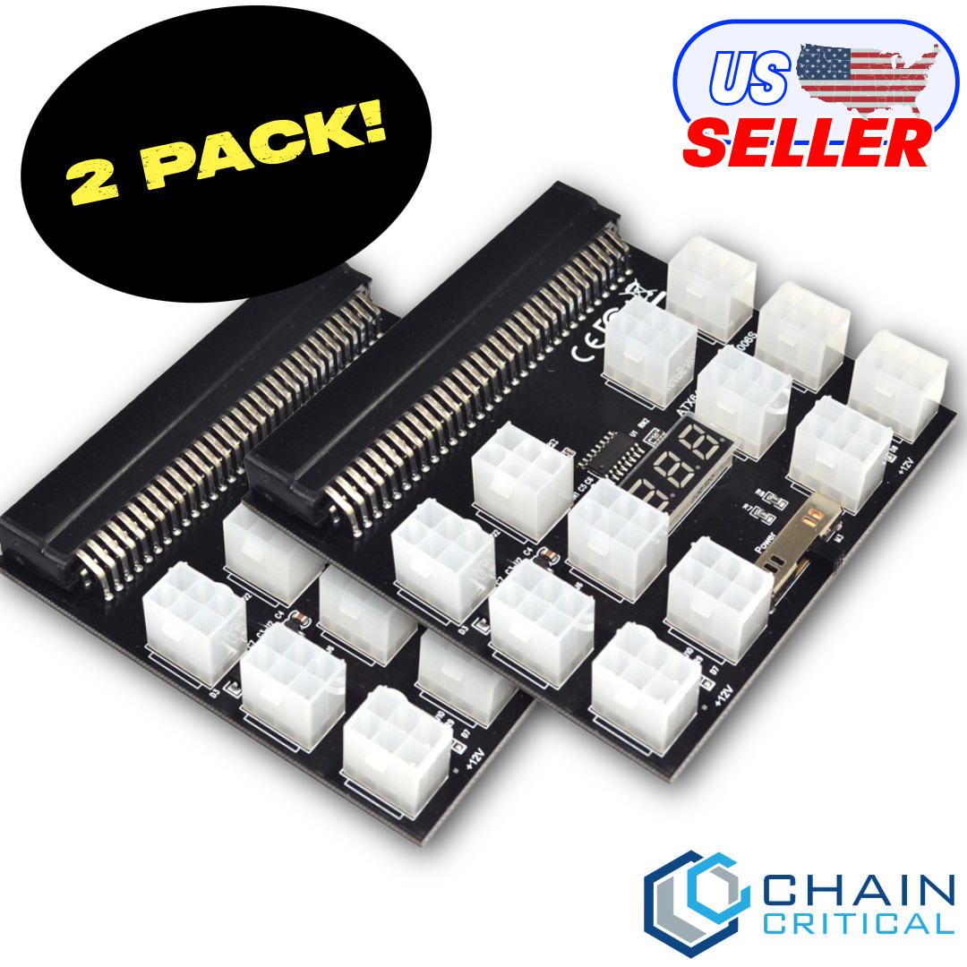 2 PACK 6PIN 1200W Breakout Board for HP 1200 750 Server Power Supply GPU Mining 2 PACK 6PIN 1200W Breakout Board for HP 1200 750 Server Power Supply GPU Mining