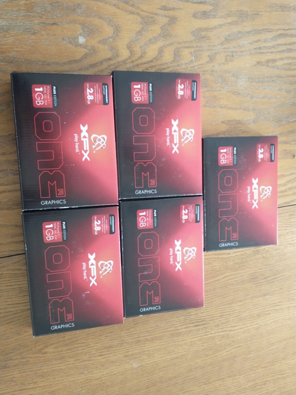 Lot Of 5 GPU XFX Radeon HD 5450 ONE 1 GB DVI HDMI Graphics Card ON-XFX1-PLS2