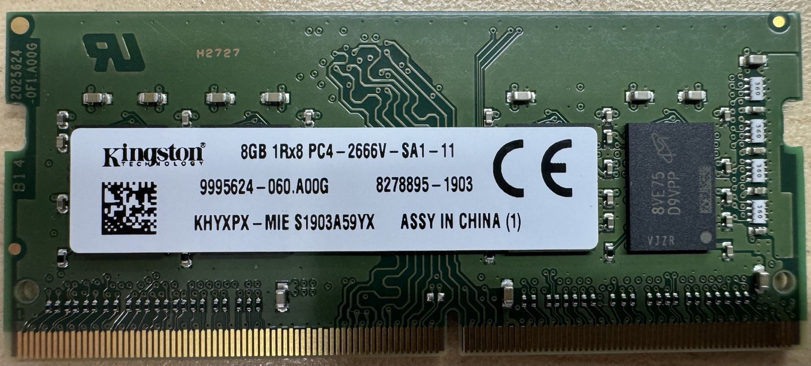 Kingston 8GB (1Rx8) PC4-2666VaSA1-11 DDR4 SODIMM Lot Of 40. Kingston 8GB (1Rx8) PC4-2666VaSA1-11 DDR4 SODIMM Lot Of 40.