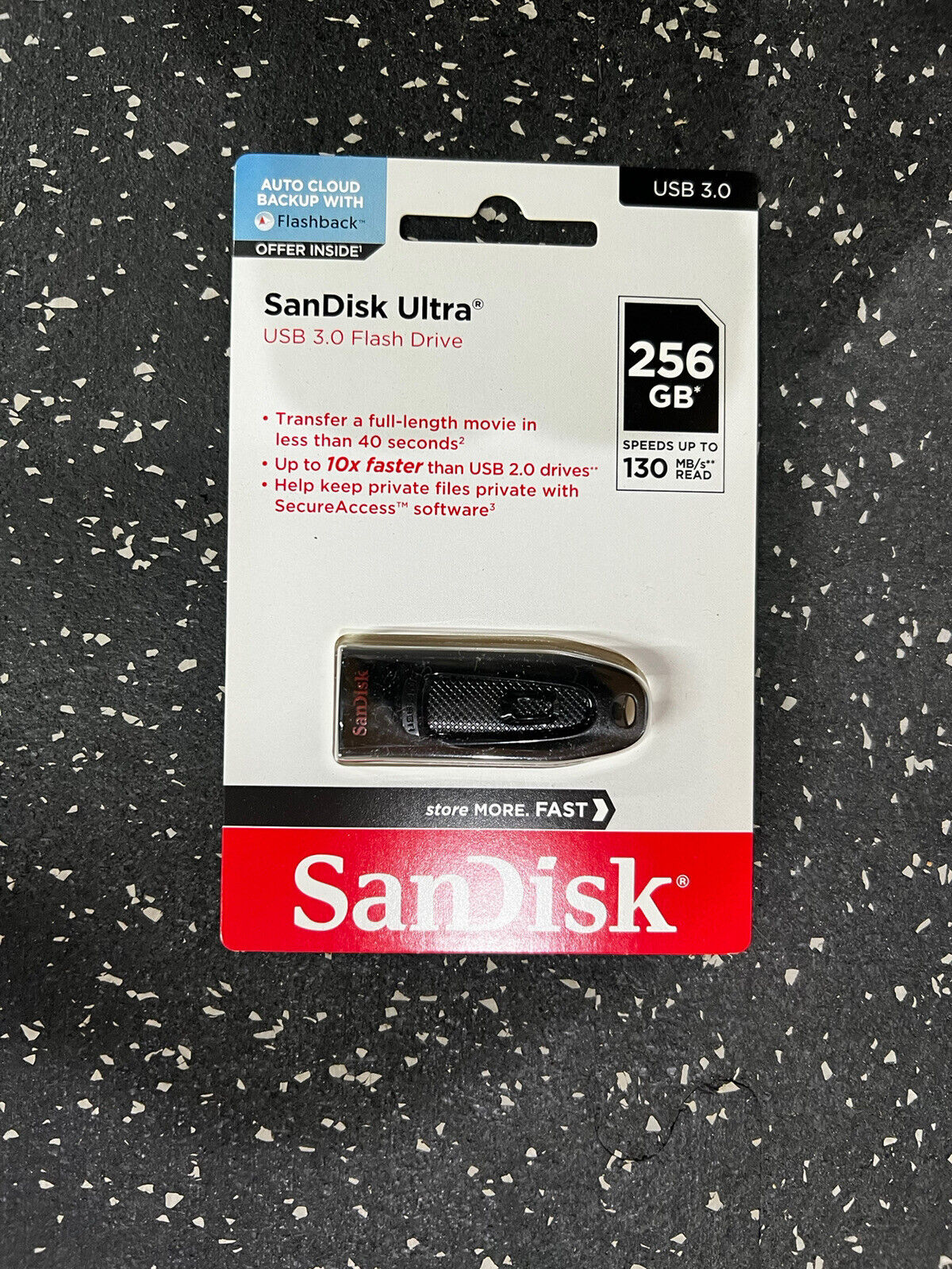 SanDisk 256GB Ultra USB 3.0 Flash Drive SDCZ48-256G read 130 MB/s